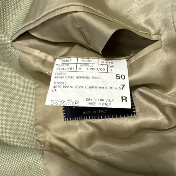 *Recent* Canali Made in Italy Wool Silk Linen Green Sport Coat Men’s 50 R - Picture 9 of 13